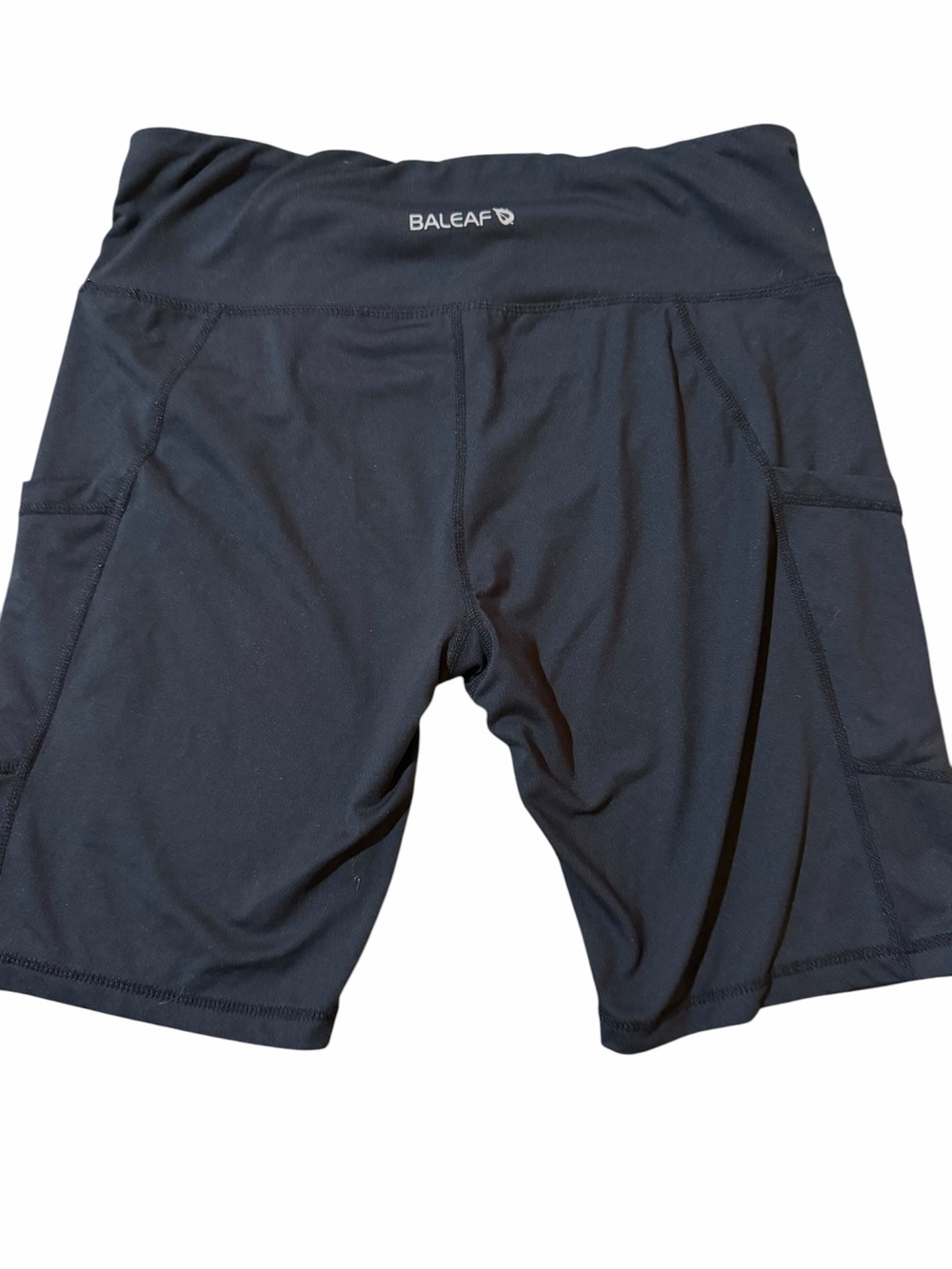 Baleaf Black High-Waist Bike Shorts with Side Pockets - Picture 2 of 5